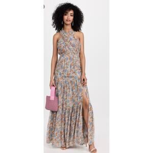 Veronica Beard Florencia Dress Maxi Criss Cross Floral Silk Size 6 $798 retail